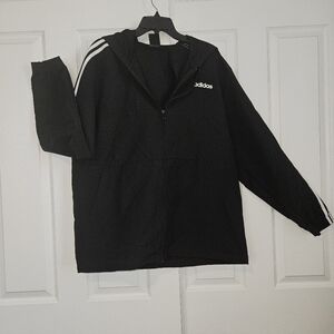 Adidas Black Hoodie with White Stripes
